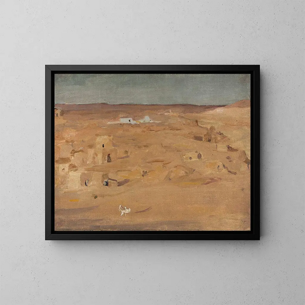 Cimetière dans le désert lors du voyage en Égypte - Jan Cybis — inramlat konstverk på väggen