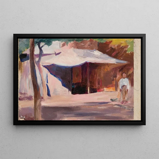 Jan Cigliski - In front of a house From the journey to Constantinople.webp