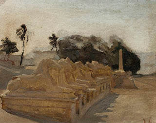 Temple d'Amon-Rê i Sphinx Alley i Karnak - Jan Cybis — vy av konstverket