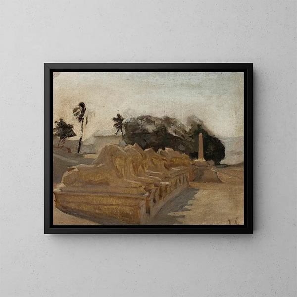 Temple d'Amon-Rê i Sphinx Alley i Karnak - Jan Cybis — inramlat konstverk på väggen