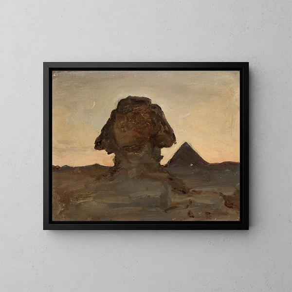 Sphinx vid månljus, från resan till Egypten - Jan Cybis — inramlat konstverk på väggen