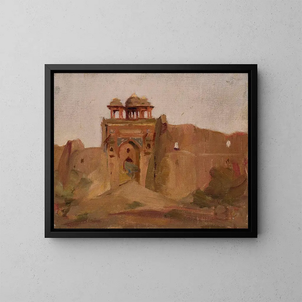Temple du voyage en Inde - Jan Cybis — inramlat konstverk på väggen