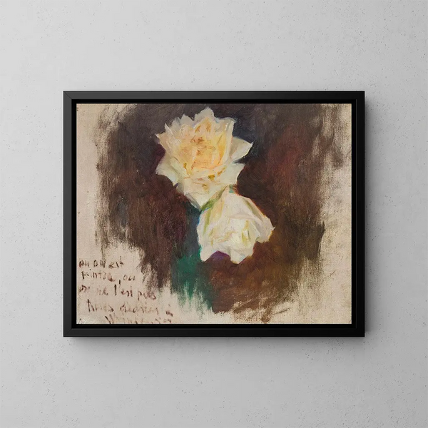 Roses blanches - Jan Cybis — inramlat konstverk på väggen