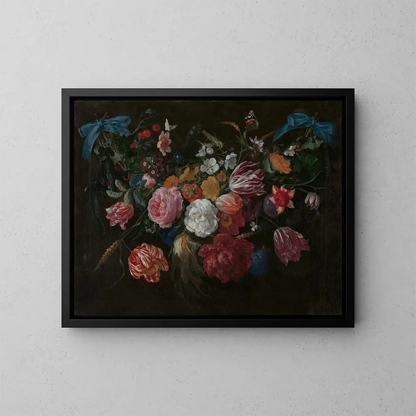 Blommor och insekter - Jan Davidsz de Heem — inramlat konstverk på väggen