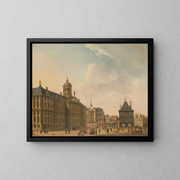 Vue du Dam à Amsterdam - Jan Ekels l'Ancien — inramlat konstverk på väggen