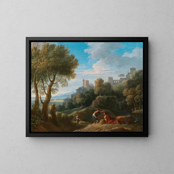landskap - Jan Frans van Bloemen — inramlat konstverk på väggen