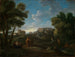 Landskap klassiskt nära Rom med utsikt över Palatinen och Colosseum - Jan Frans van Bloemen — vy av konstverket