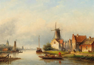 Jan Jacob Coenraad Spohler - Fishermen On The Canal.webp