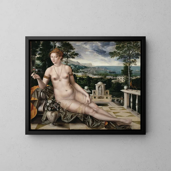 Vénus de Cythère - Jan Massys — inramlat konstverk på väggen