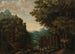 landskapsbild med berg, floddal och slott - Jan Meerhout — vy av konstverket
