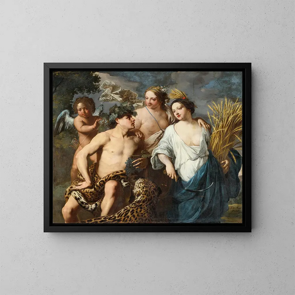Cérès, Bacchus och Venus - Jan Miel — inramlat konstverk på väggen