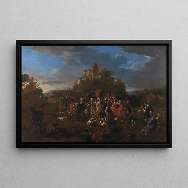 La Cour avec la Cour royale de Carlo Emanuele II et Francesca d'Orléans - Jan Miel — inramlat konstverk på väggen