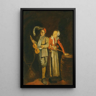 Jan Miense Molenaer - A boy and a girl playing music by candlelight.webp