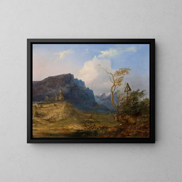 Landskapsbild av berg - Jan Nepomucen Głowacki — inramlat konstverk på väggen