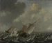 Vaisseaux sur une mer agitée - Jan Porcellis — vy av konstverket
