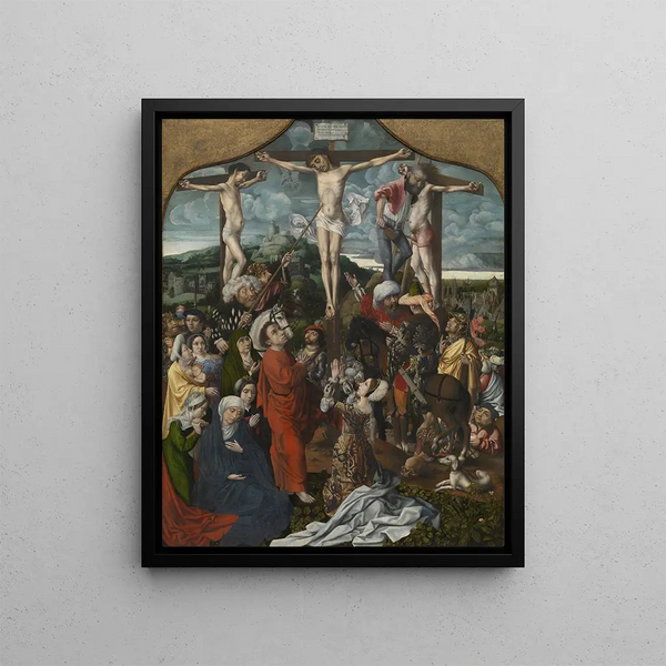 La Crucifixion - Jan Provoost — inramlat konstverk på väggen