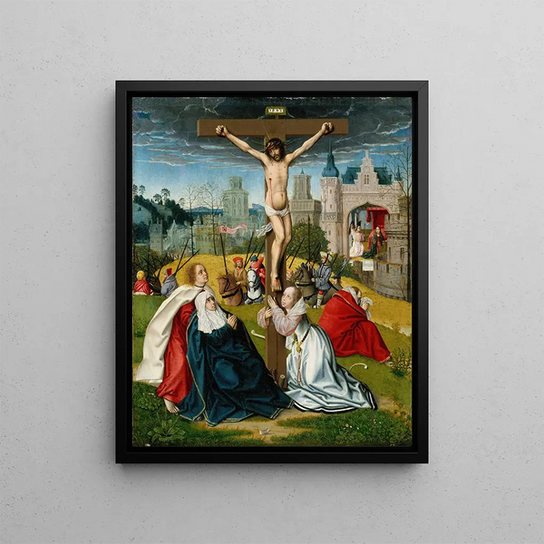 La Crucifixion - Jan Provoost — inramlat konstverk på väggen
