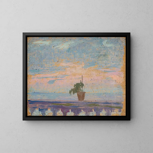 Parapet de balcon avec des pots de fleurs - Jan Rembowski — inramlat konstverk på väggen