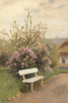 Le banc de jardin blanc - Jan Stanisławski — vy av konstverket