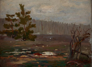 Vårdag grå - Jan Stanisławski — vy av konstverket