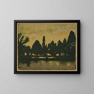 Villa d'Este - Jan Stanisławski — inramlat konstverk på väggen