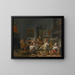 inomhus av en taverna med människor som dricker och spelar musik - Jan Steen — inramlat konstverk på väggen