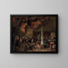Bröllop i en by - Jan Steen — inramlat konstverk på väggen