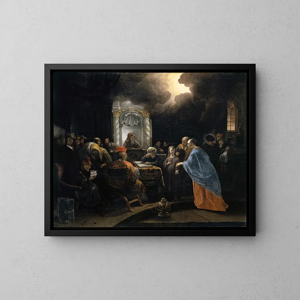 Le Christ parmi les docteurs - Jan Steen — inramlat konstverk på väggen