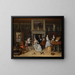 Fantastiskt inomhusmålning med Jan Steen och Gerrit Schoutens familj - Jan Steen — inramlat konstverk på väggen
