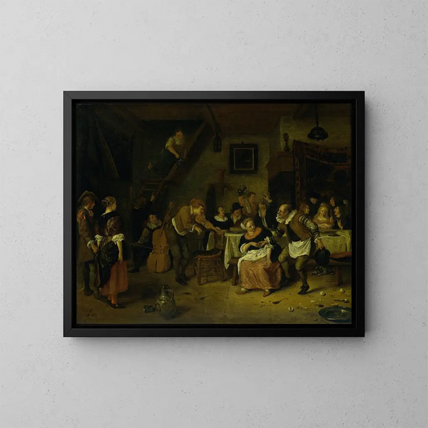 bröllop mellan bönder - Jan Steen — inramlat konstverk på väggen