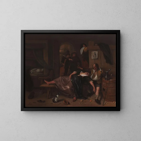 Le couple ivre - Jan Steen — inramlat konstverk på väggen