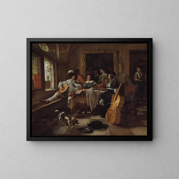 Le concert de famille - Jan Steen — inramlat konstverk på väggen
