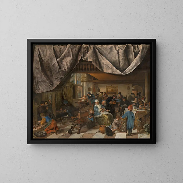 La Vie de l'homme - Jan Steen — inramlat konstverk på väggen