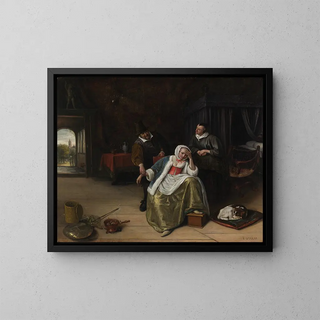 La jeune fille amoureuse - Jan Steen — inramlat konstverk på väggen