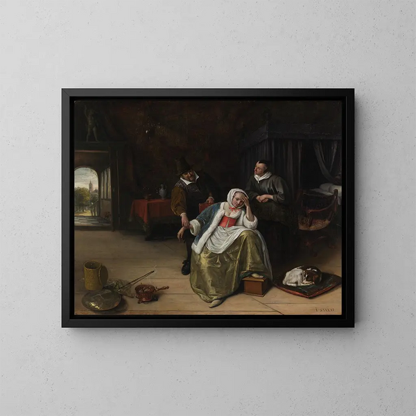 La jeune fille amoureuse - Jan Steen — inramlat konstverk på väggen