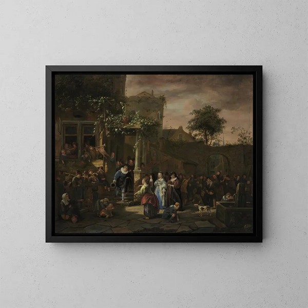 Le Mariage villageois - Jan Steen — inramlat konstverk på väggen