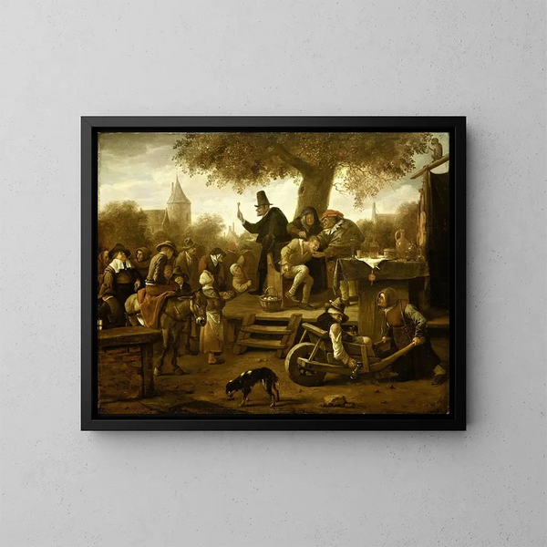 Le charlatan - Jan Steen — inramlat konstverk på väggen