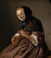 kvinna som spelar cittra - Jan Steen — vy av konstverket