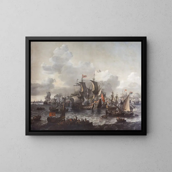 La bataille de la mer du Nord 1573 - Jan Theunisz Blanckerhoff — inramlat konstverk på väggen