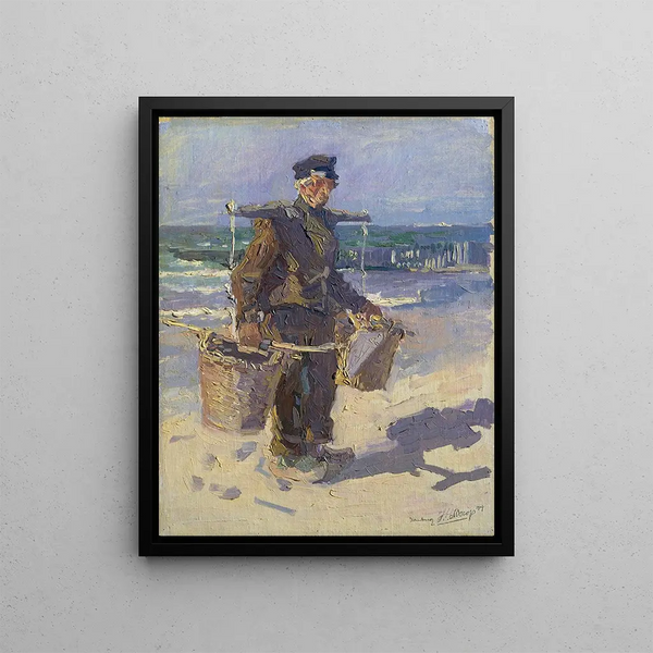 Le pêcheur de coquillages - Jan Toorop — inramlat konstverk på väggen
