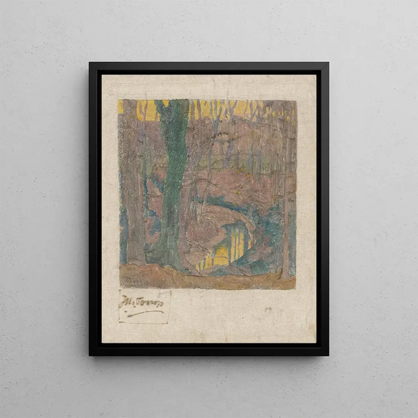 nakna bokar längs en bäck 2 - Jan Toorop — inramlat konstverk på väggen