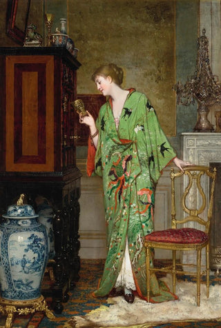 Jan Verhas - La collectionneuse au kimono vert.webp