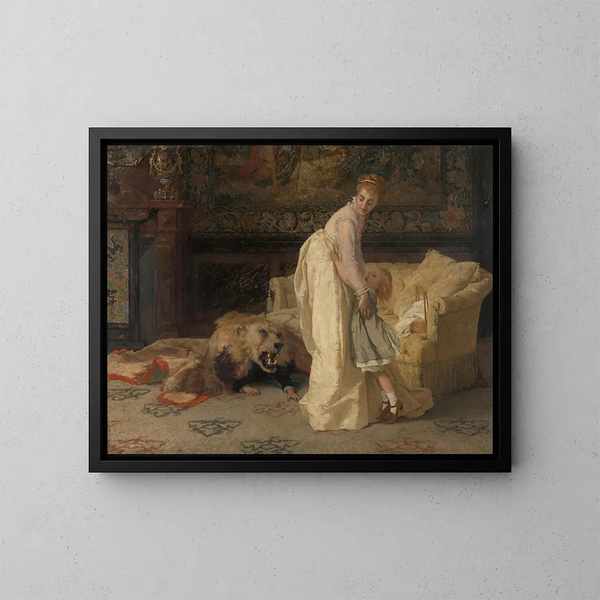 Le Lion - Jan Verhas — inramlat konstverk på väggen