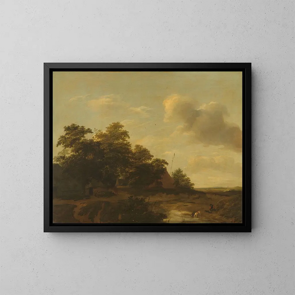 Landskap med en gård - Jan Vermeer van Haarlem l'Ancien — inramlat konstverk på väggen