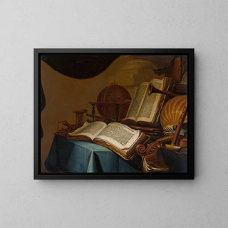 Jan Vermeulen - Still Life with Books a Globe and Musical Instruments.webp