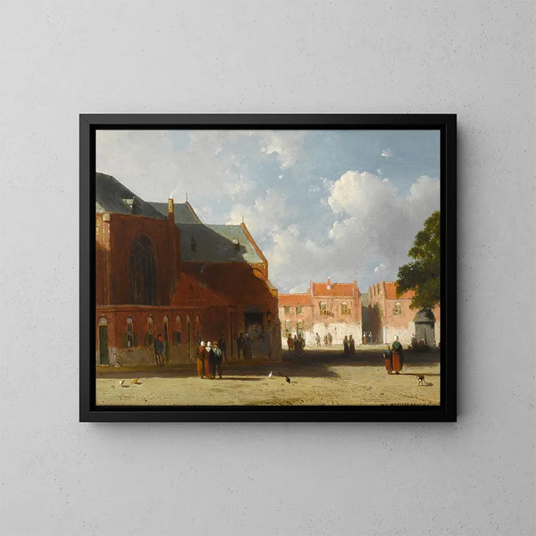 Vue d'une ville néerlandaise - Jan Weissenbruch — inramlat konstverk på väggen