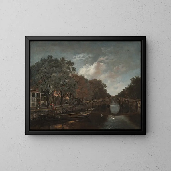 Herengracht i Amsterdam - Jan Wijnants — inramlat konstverk på väggen