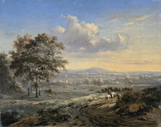 Jan Wijnants - Hilly Landscape with a Rider on a Country Road.webp