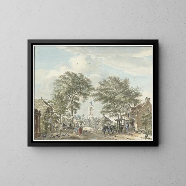 Vue de Scherpenzeel - Jan de Beijer — inramlat konstverk på väggen