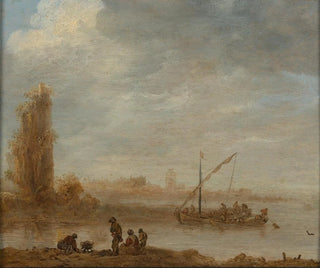 Jan van Goyen - A river landscape with the ruins of Merwede.webp